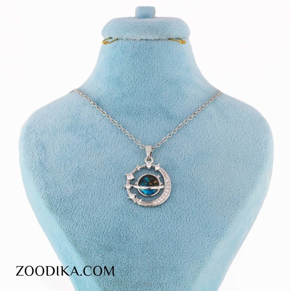 گردنبند زنانه استیل مدل کهکشانی کد AAB-328