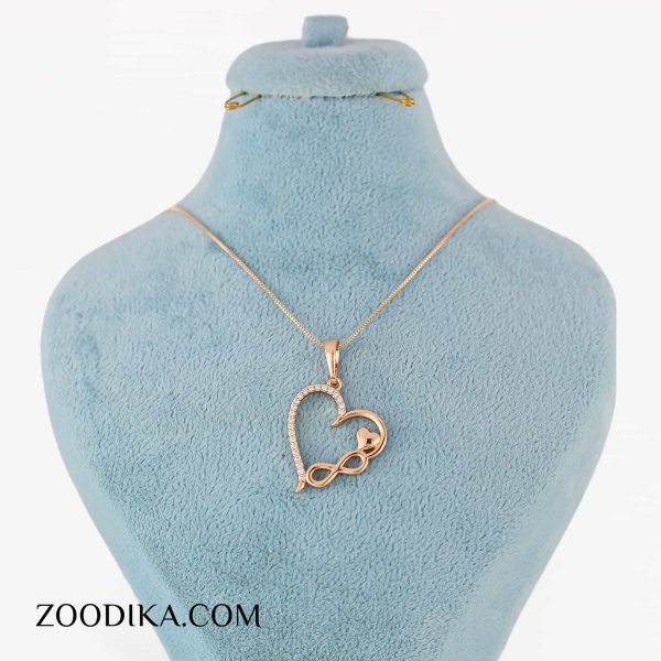 گردنبند ژوپینگ اصل قلبی با طرح بی نهایت رنگ ثابت