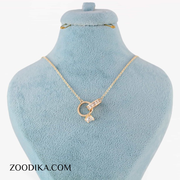 گردنبند ژوپینگ دو حلقه ای طلایی شیک