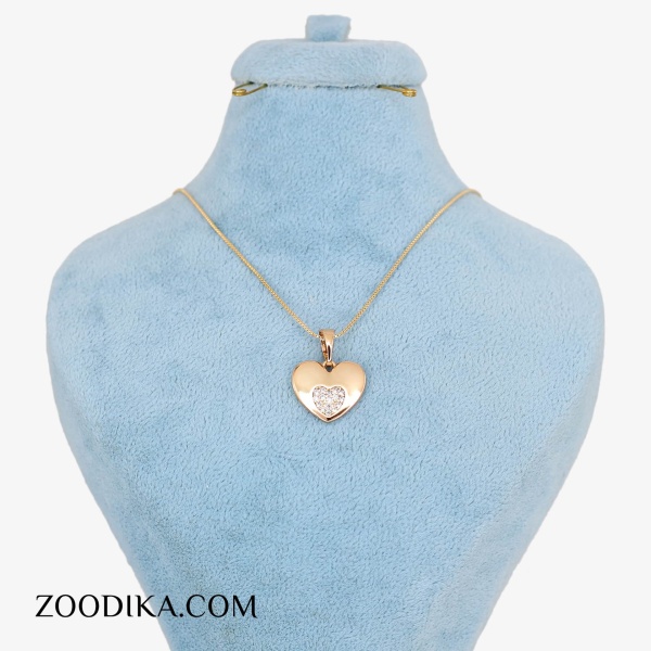 گردنبند ژوپینگ قلبی نگین دار خفن براق رنگ ثابت
