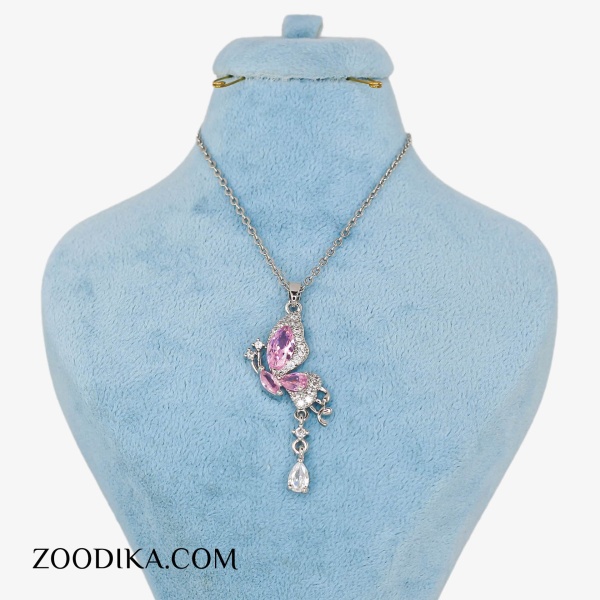 گردنبند استیل دخترانه مدل شیشه عطر طلایی