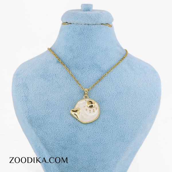 گردنبند استیل مدل لبوبو نگین دار