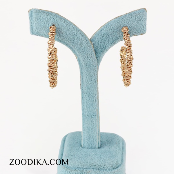 گوشواره جدید ژوپینگ مدل آجری بدون نگین طلایی