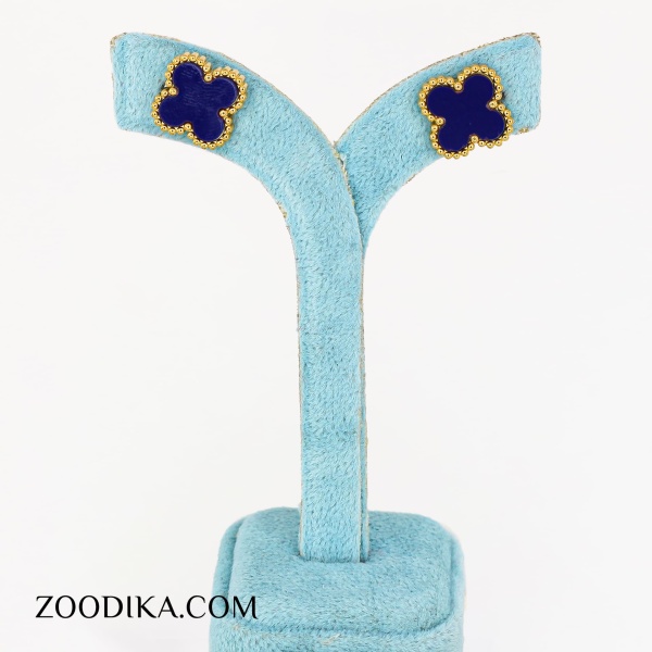 گوشواره میخی ونکلیف سرمه ای رنگ ثابت