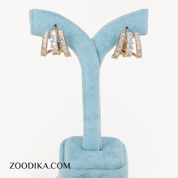 گوشواره نگین دار طلایی ژوپینگ