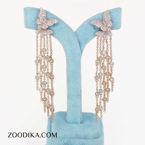 گوشواره بلند جدید مدل پروانه ای ژوپینگ