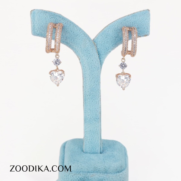 گوشواره دخترانه میخی ژوپینگ نگین دار پروانه ای