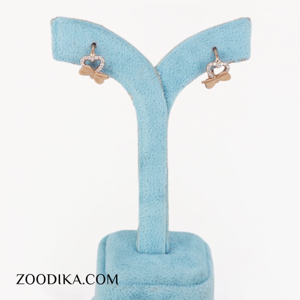 گوشواره حلقه ای قلبی دخترانه ژوپینگ طلایی خفن