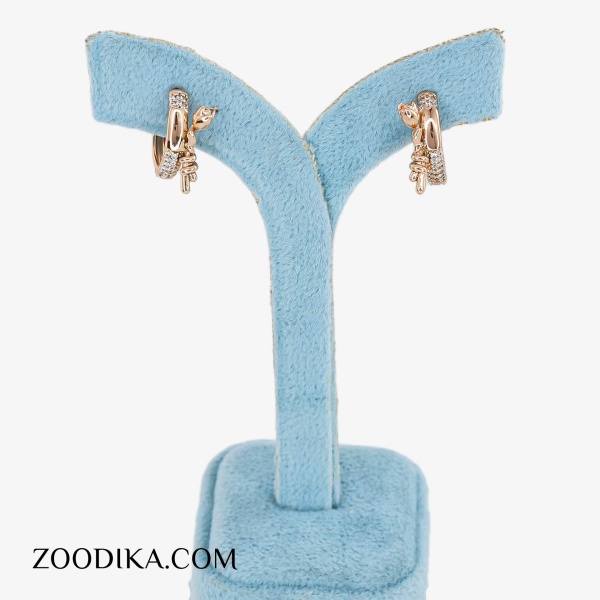 گوشواره حلقه ای ژوپینگ مدل قلب آبی