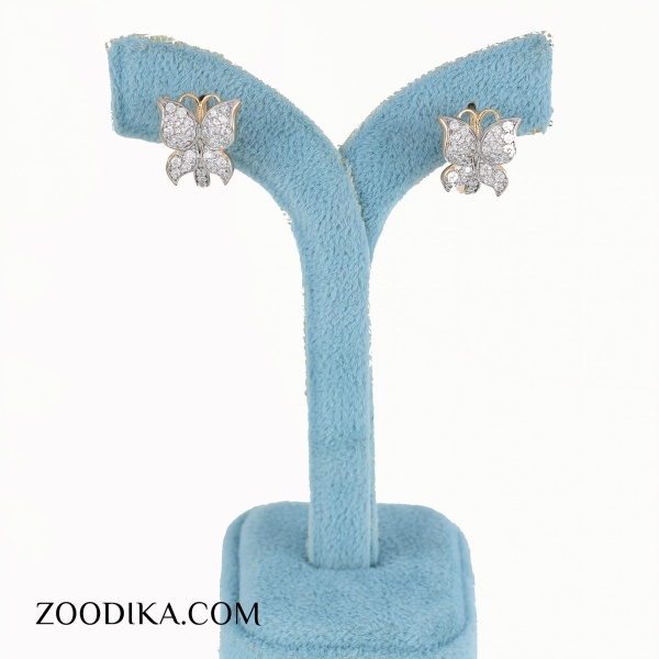 گوشواره زنانه ژوپینگ مدل پروانه کد S1AAC-23-1