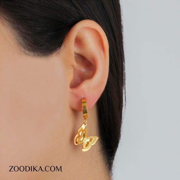 گوشواره زنانه استیل مدل پروانه کد AAC-241