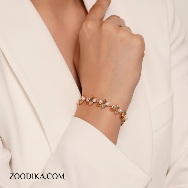 دستبند زنانه ژوپینگ مدل گل کد AAD-294