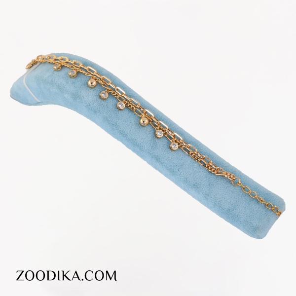 دست بند زنجیری بدل نگین دار دو لاین ژوپینگ