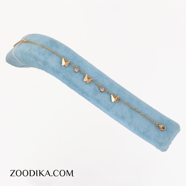 دستبند زنجیری بدل پروانه ای طلایی