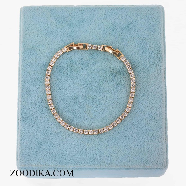 دستبند تنیسی ژوپینگ طرح طلا خفن نگین دار