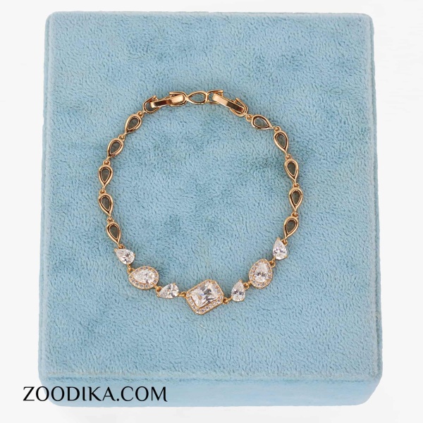 دست بند بدل دخترانه اشکی نگین دار