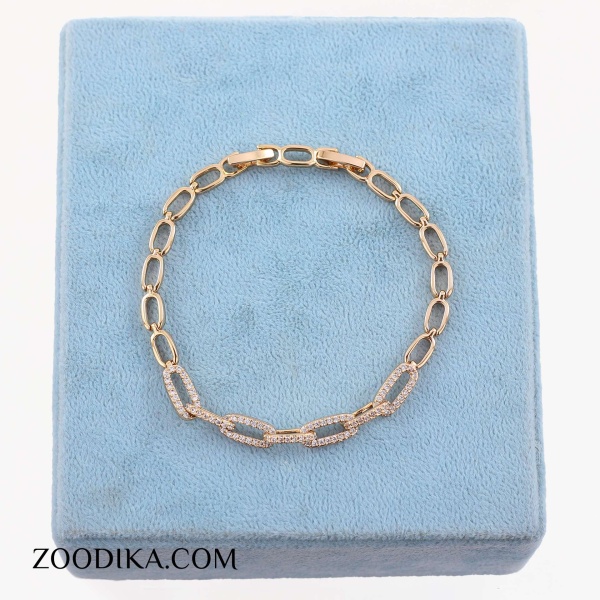 دستبند زنجیری زنانه ژوپینگ حلقه ای طرح طلا