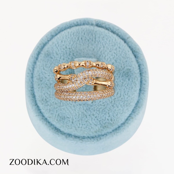 انگشتر زنانه طلایی ژوپینگ خفن نگین دار
