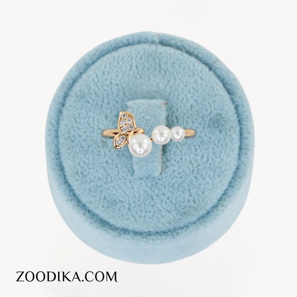 انگشتر بدل مرواریدی مدل پروانه ژوپینگ