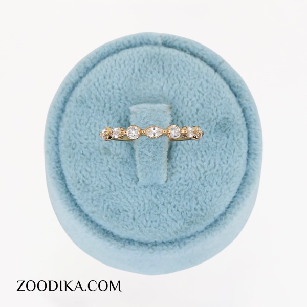 حلقه نگین دار ساده ژوپینگ طلایی