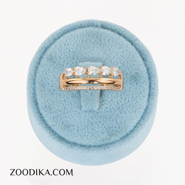 انگشتر نگین دار ژوپینگ طلایی دخترانه