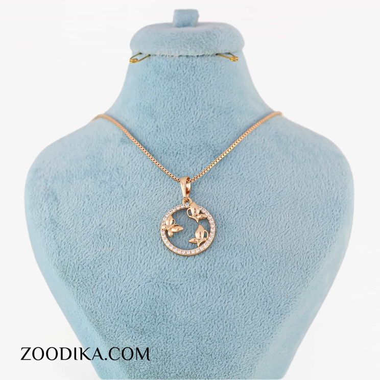 گردنبند دخترانه مجلسی شیک پروانه ای سه تایی