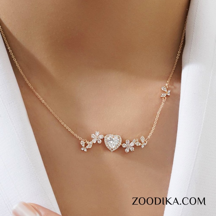 گردنبند قلبی شیک ژوپینگ اصل رنگ ثابت