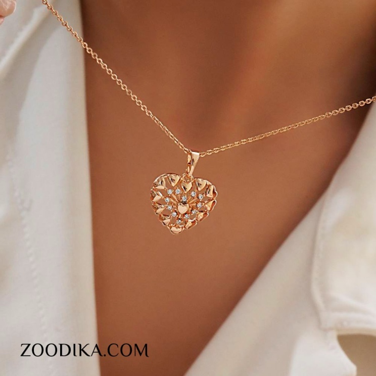 گردنبند دخترانه شیک ژوپینگ پاپیونی طلایی نگین دار