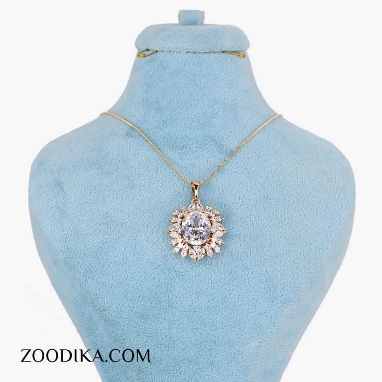 گردنبند دخترانه شیک ژوپینگ نگین درشت