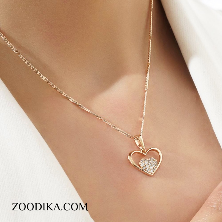 گردنبند ژوپینگ قلبی نگین دار خفن ضد حساسیت