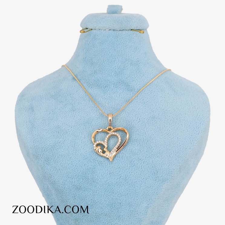 گردنبند ژوپینگ دخترانه مدل گل رز طلایی ضد حساسیت