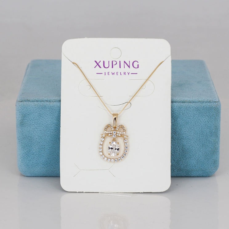 گردنبند دخترانه ظریف ژوپینگ پاپیونی شیک نگین دار