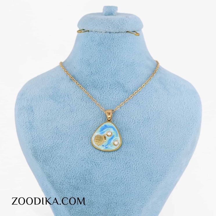 گردنبند استیل دخترانه مدل دریا مروارید دار 
