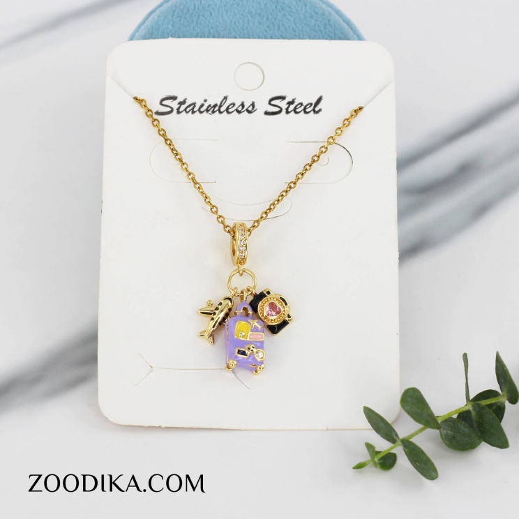 گردنبند دخترانه استیل چارمی مسافرت
