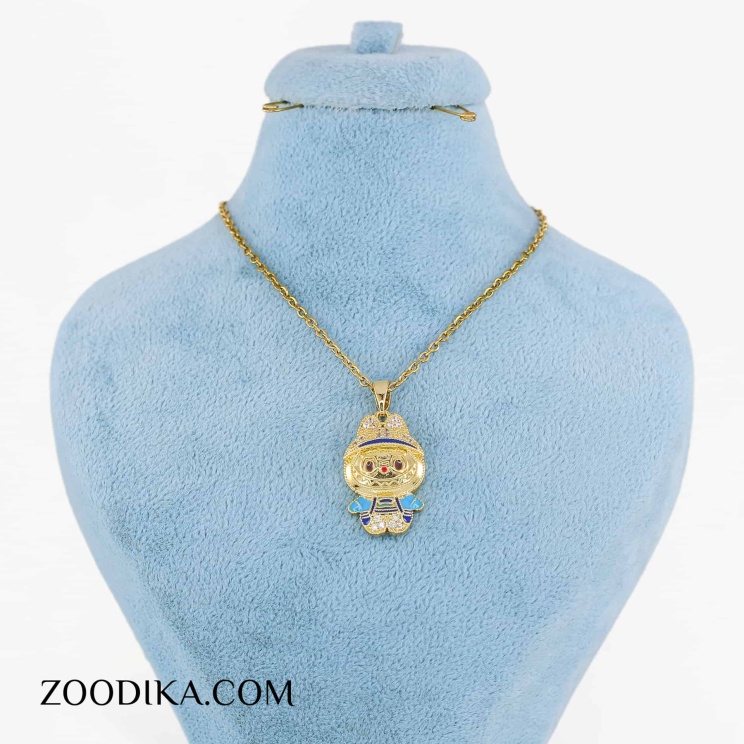 گردنبند استیل چارمی اسب تک شاخ نگین دار