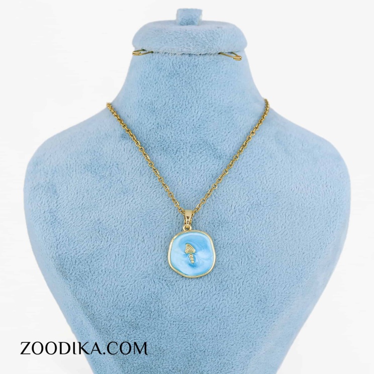 گردنبند دخترانه استیل  مدل قلب و خورشید رنگ ثابت