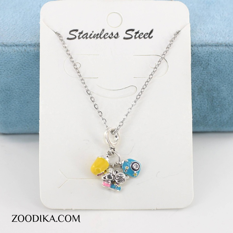 گردنبند استیل چارمی دخترانه مدل سفر