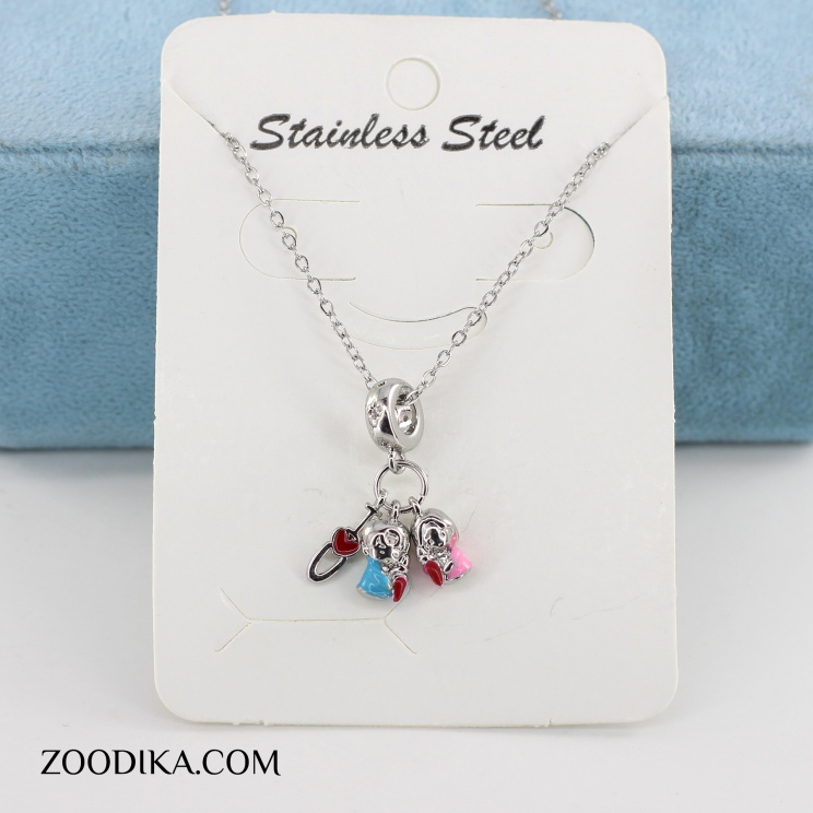 گردنبند دخترانه استیل مدل چارم دوستی