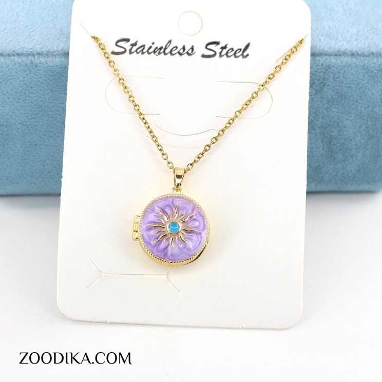 گردنبند استیل دخترانه قاب عکسی پروانه دار