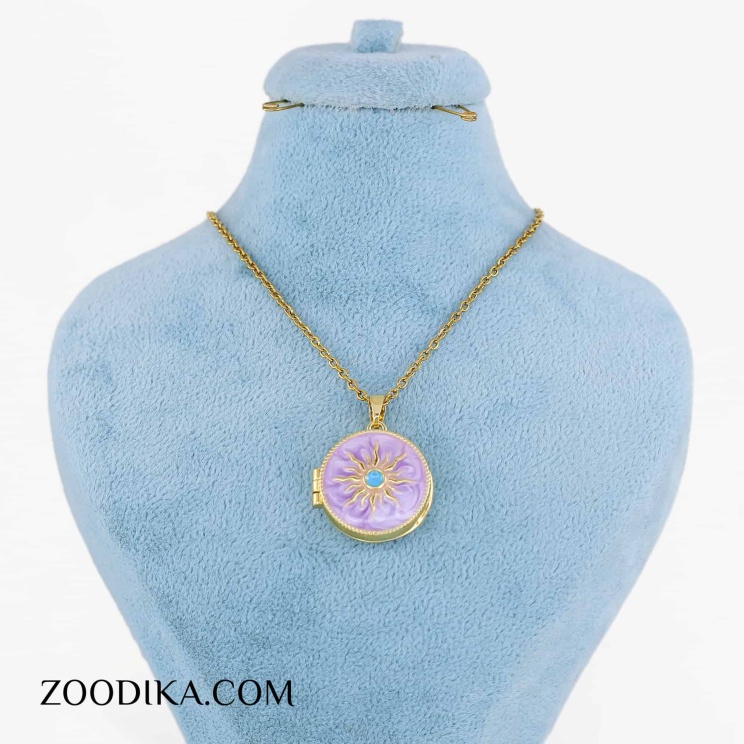 گردنبند استیل دخترانه قاب عکسی پروانه دار