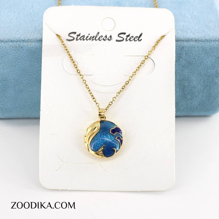 گردنبند دخترانه استیل مدل عروسکی نگین دار