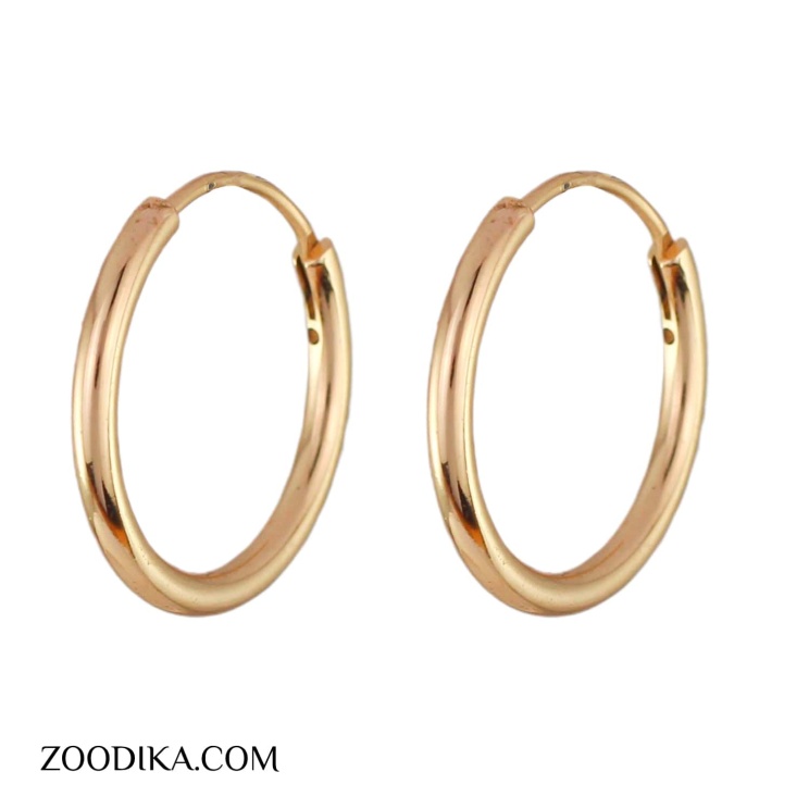 گوشواره حلقه ای ساده بدون نگین ژوپینگ اصل
