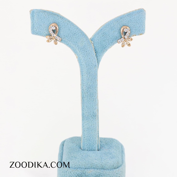 گوشواره میخی دخترانه ژوپینگ طلایی