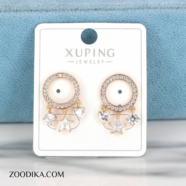 گوشواره میخی زنانه ژوپینگ قلبی و ستاره ای