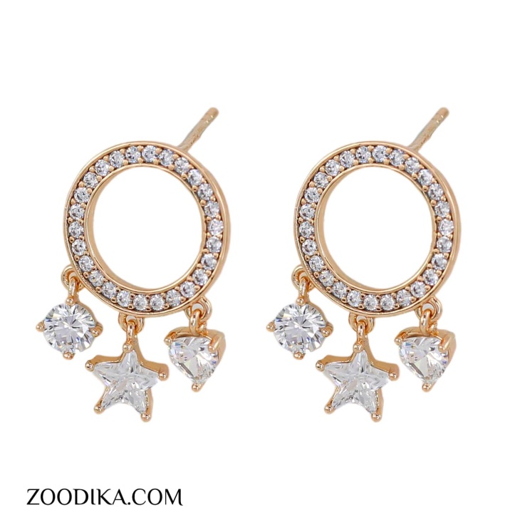 گوشواره میخی زنانه ژوپینگ قلبی و ستاره ای