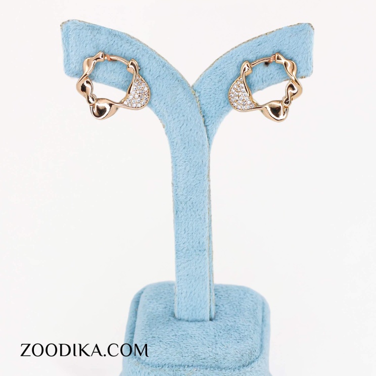 گوشواره حلقه ای قلبی ژوپینگ 