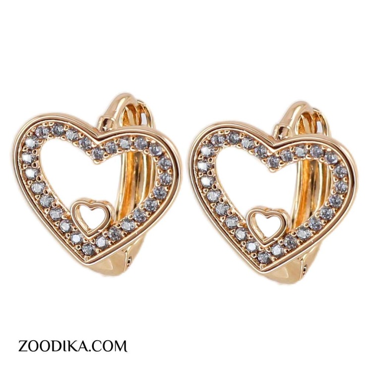 گوشواره قلب حلقه ای ژوپینگ 