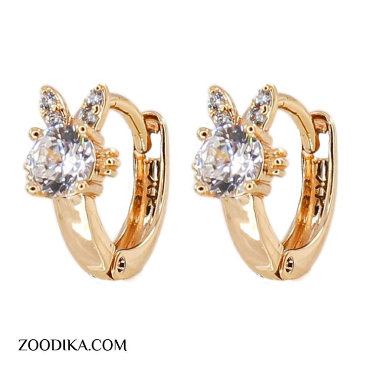 گوشواره حلقه‌ای زنانه ژوپینگ مدل پروانه عاشق