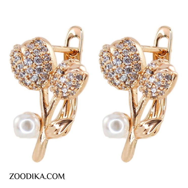 گوشواره حلقه ای ژوپینگ مدل گل مینیمال