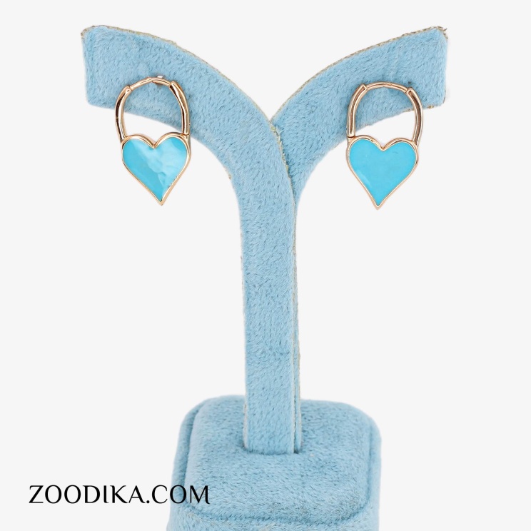 گوشواره حلقه ای زنانه ژوپینگ مدل مربعی طرحدار